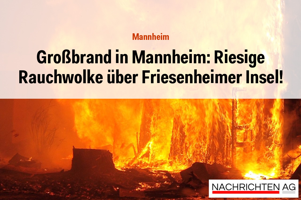 Großbrand in Mannheim: Riesige Rauchwolke über Friesenheimer Insel!